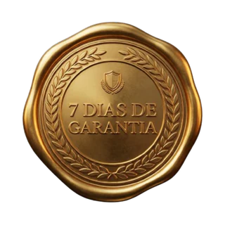 Selo de cera dourado com a inscrição 7 dias de garantia